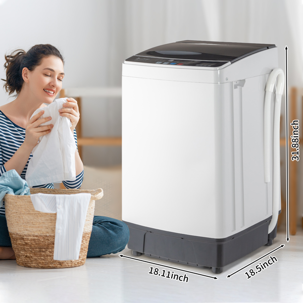 Full-Automatic Washing Machine Top Load Portable Compact Laundry