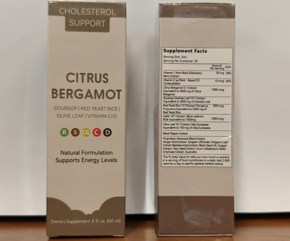 Citrus Bergamot Cholesterol Support Liquid Drops for Heart Health