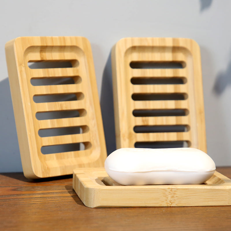 Wooden Soap Box with Single Drain - Bathroom Storage Organizer