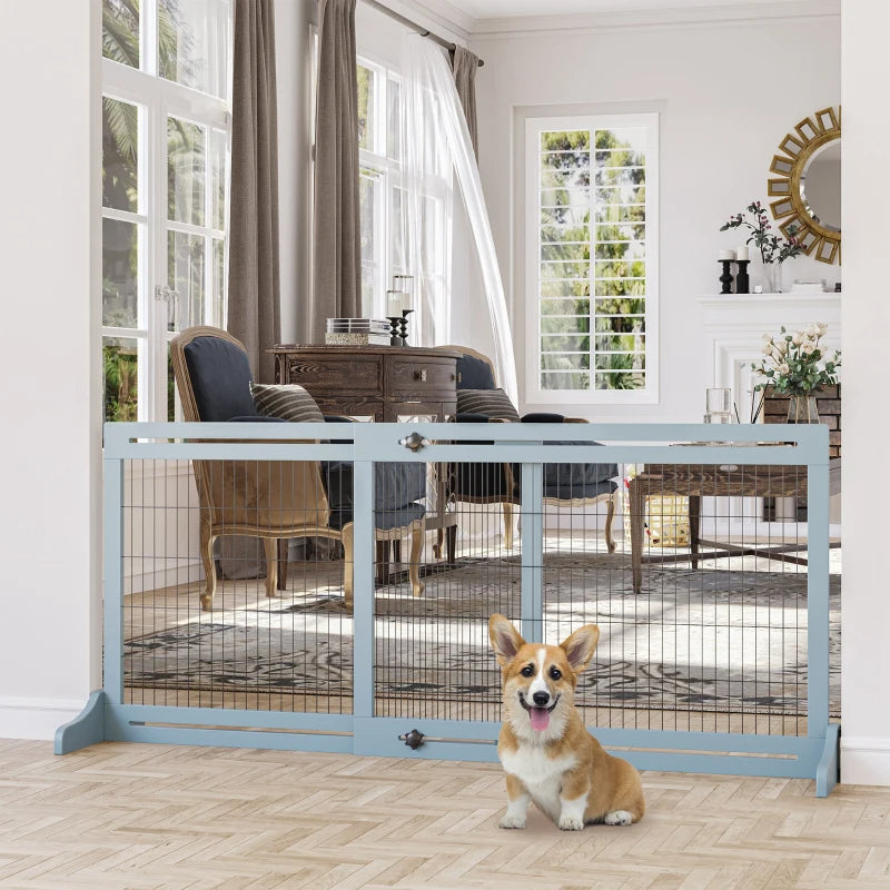 Extra Wide Freestanding Dog Gate - Adjustable Pet Barrier for Doorways