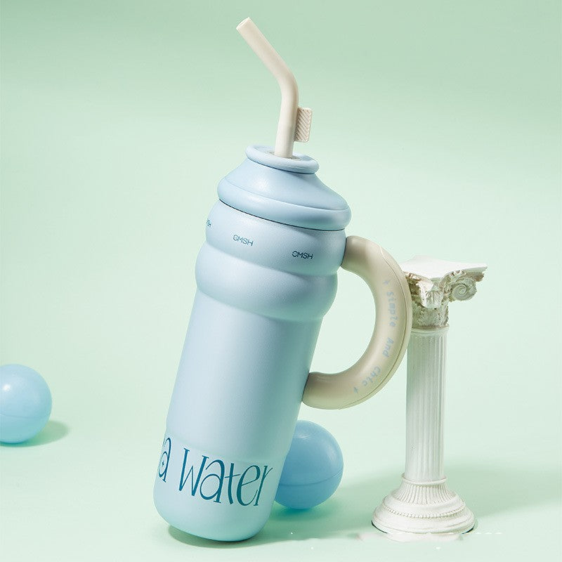 Large Capacity Stainless Steel Vacuum Cup with Handle - 1300ml Portable Drinkware