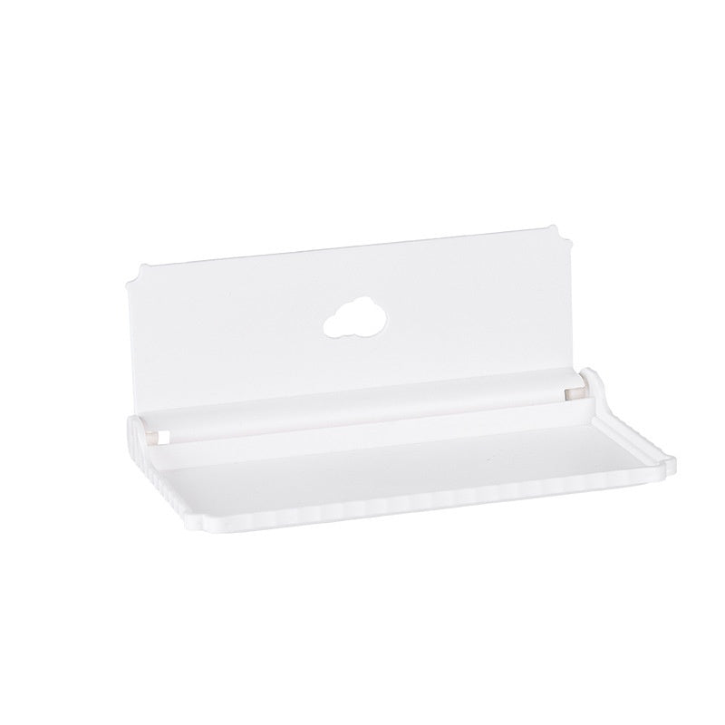 Foldable Wall-Mounted Bathroom Storage Rack - Multi-Purpose, No Drilling