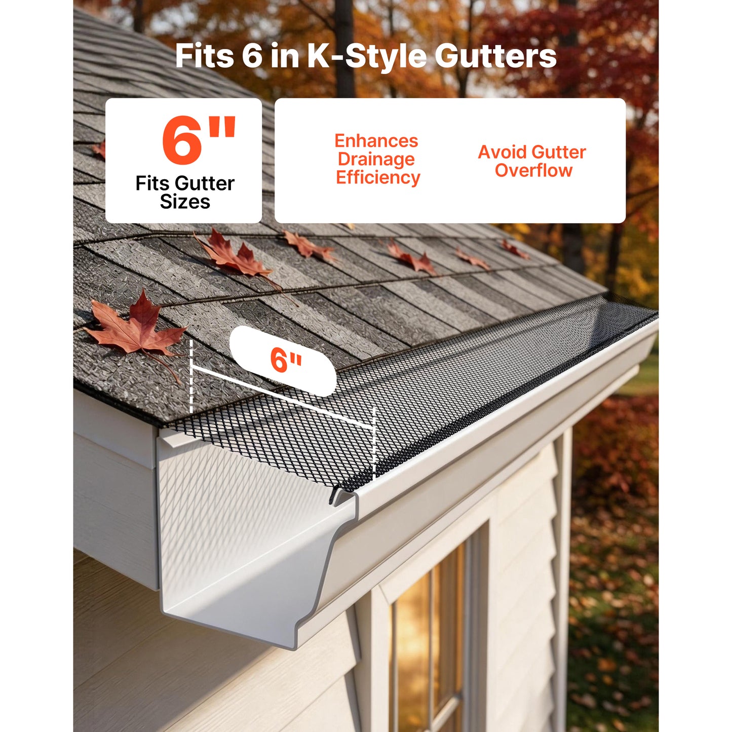 Heavy-Duty Gutter Guard 75 Ft Steel Leaf Screen Black - Easy DIY Installation
