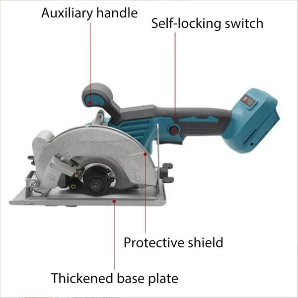 Battery Hand Circular Saw 125mm for Makita 18V Cordless Brushless Saws - Blue
