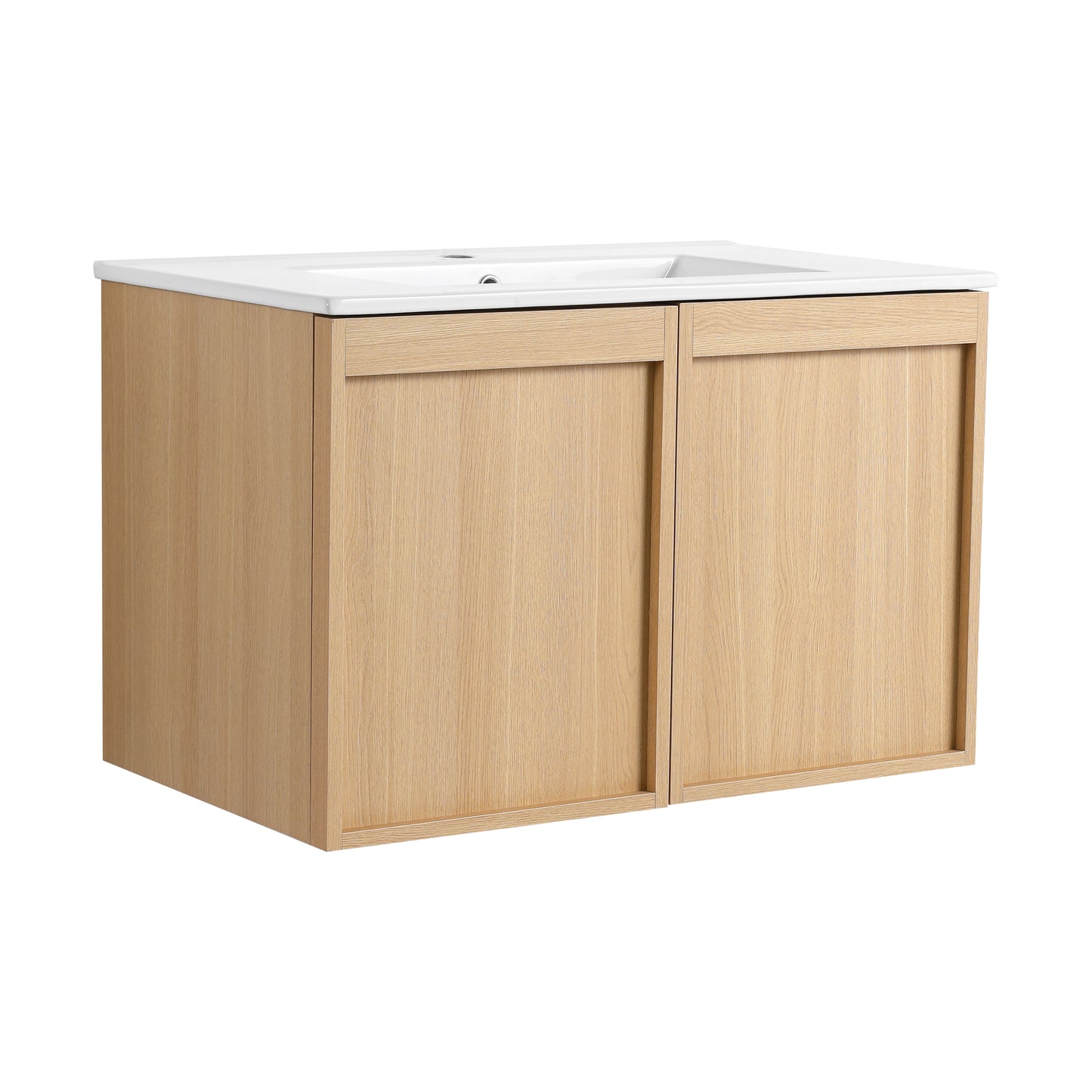 30" Wall-Mounted Bathroom Vanity with Sink - Light Oak