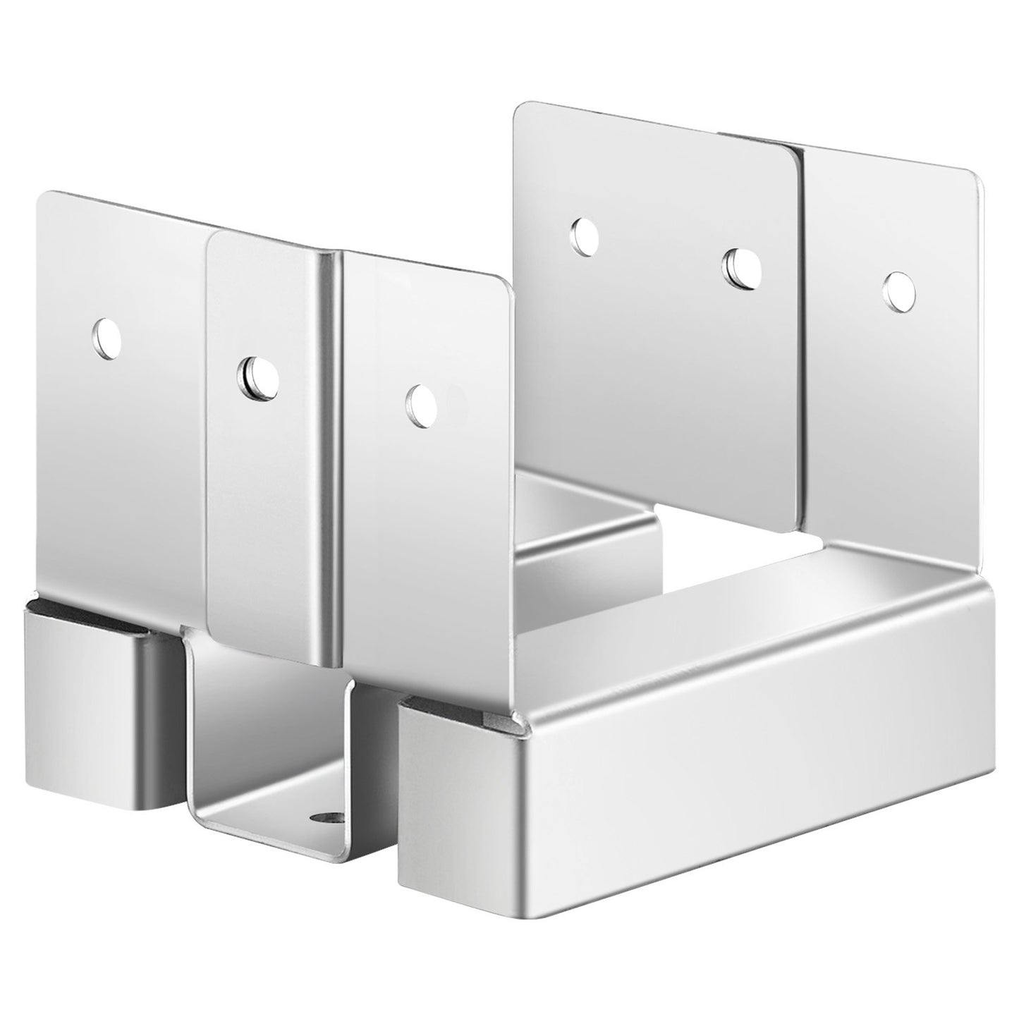 Post Base Bracket Set for Concrete - 4x4 Steel Post Anchors, Silver, 10 Pack