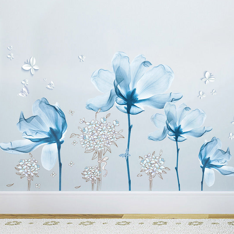 Self-Adhesive Wall Flower Stickers for Bedroom Decor - PVC Modern Style