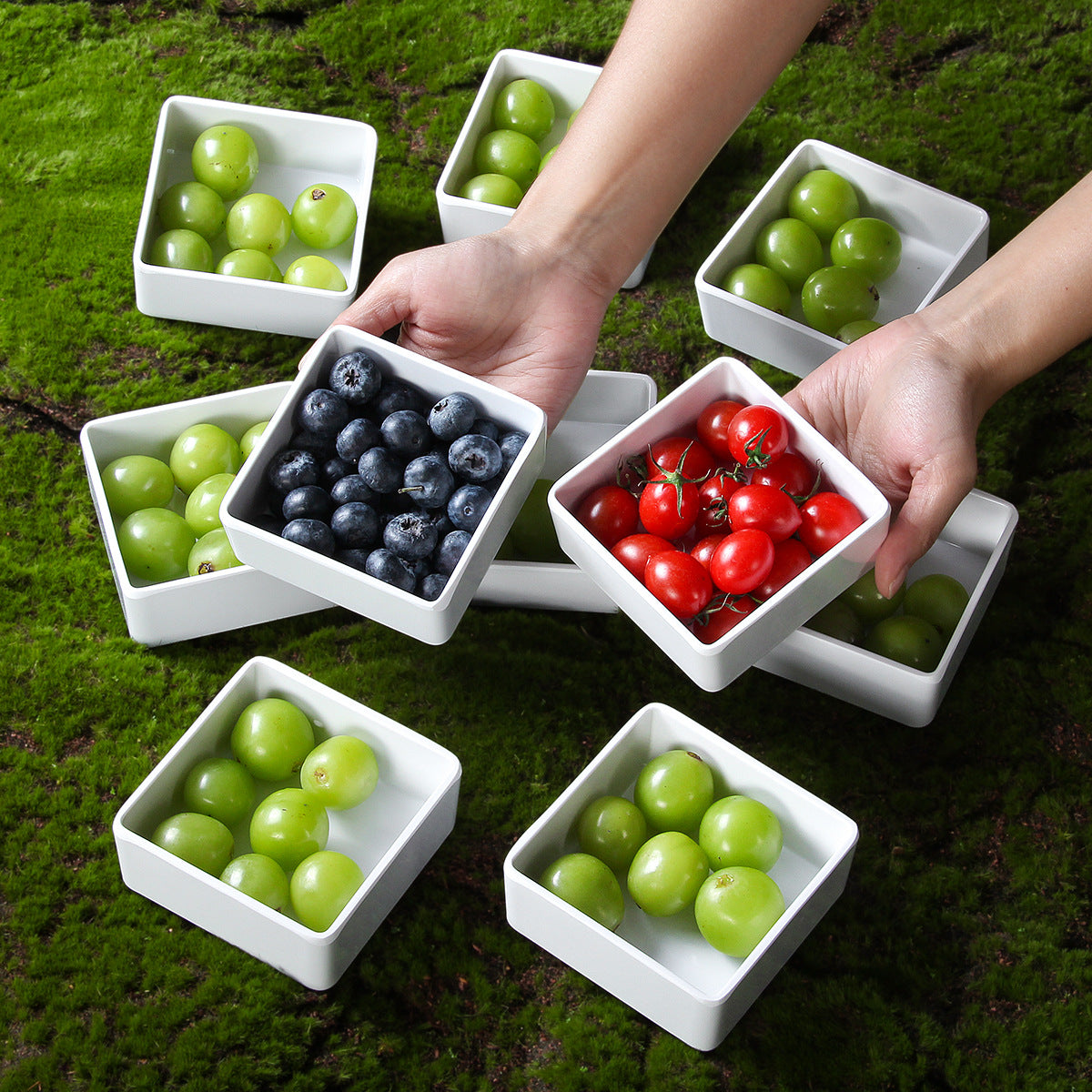 Melamine Fruit Platter and Snack Tray - Minimalist White Dinnerware