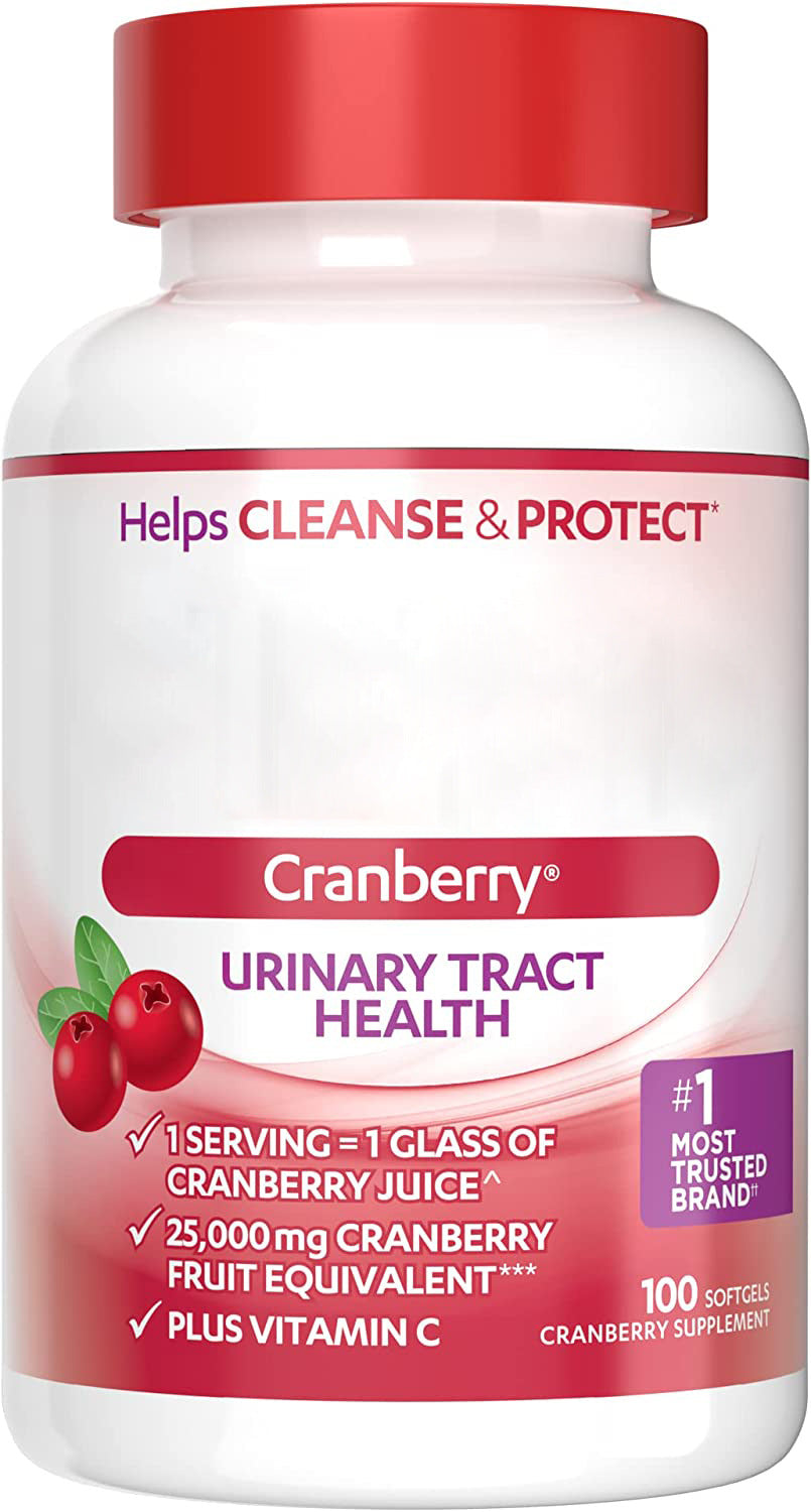 Cranberry Soft Capsules with Vitamin C - Immune Support, 120 Count