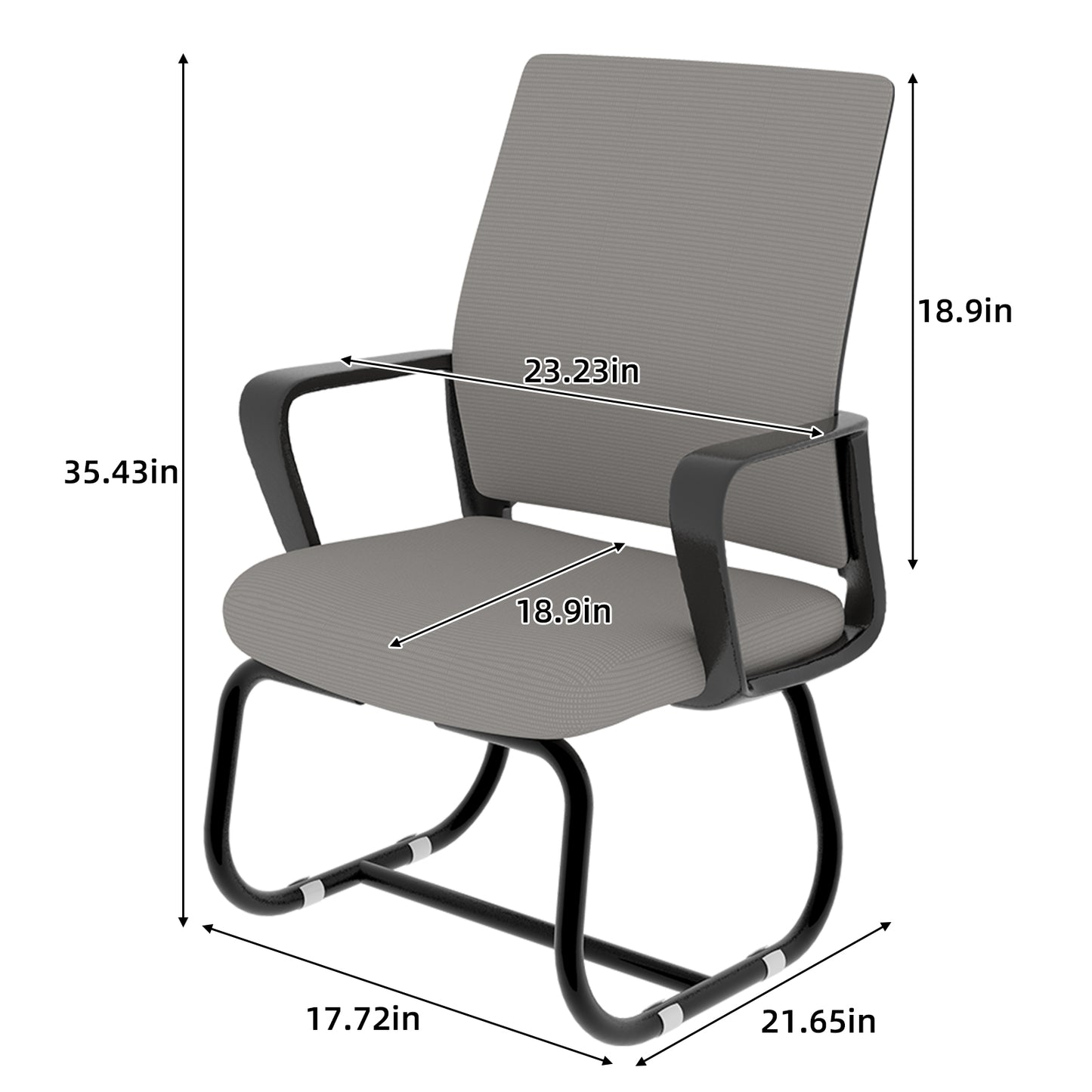 Modern Minimalist Office Chair - Comfortable Metal Frame, Black & Gray