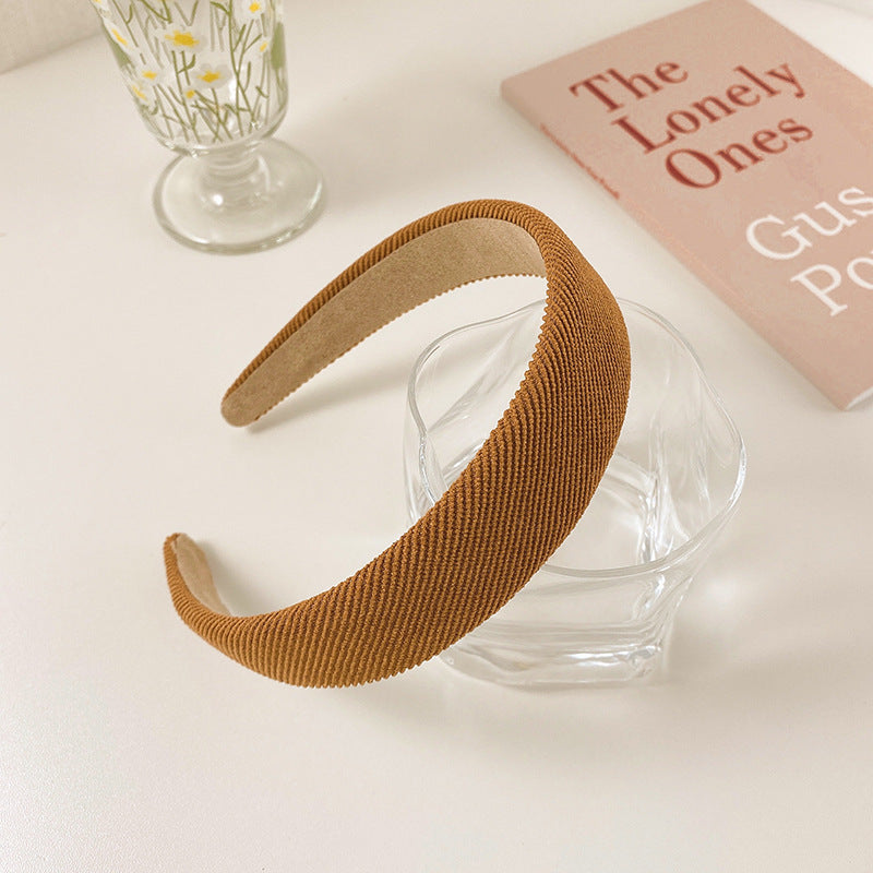 Wide Thick Solid Color Striped Plaid Headband