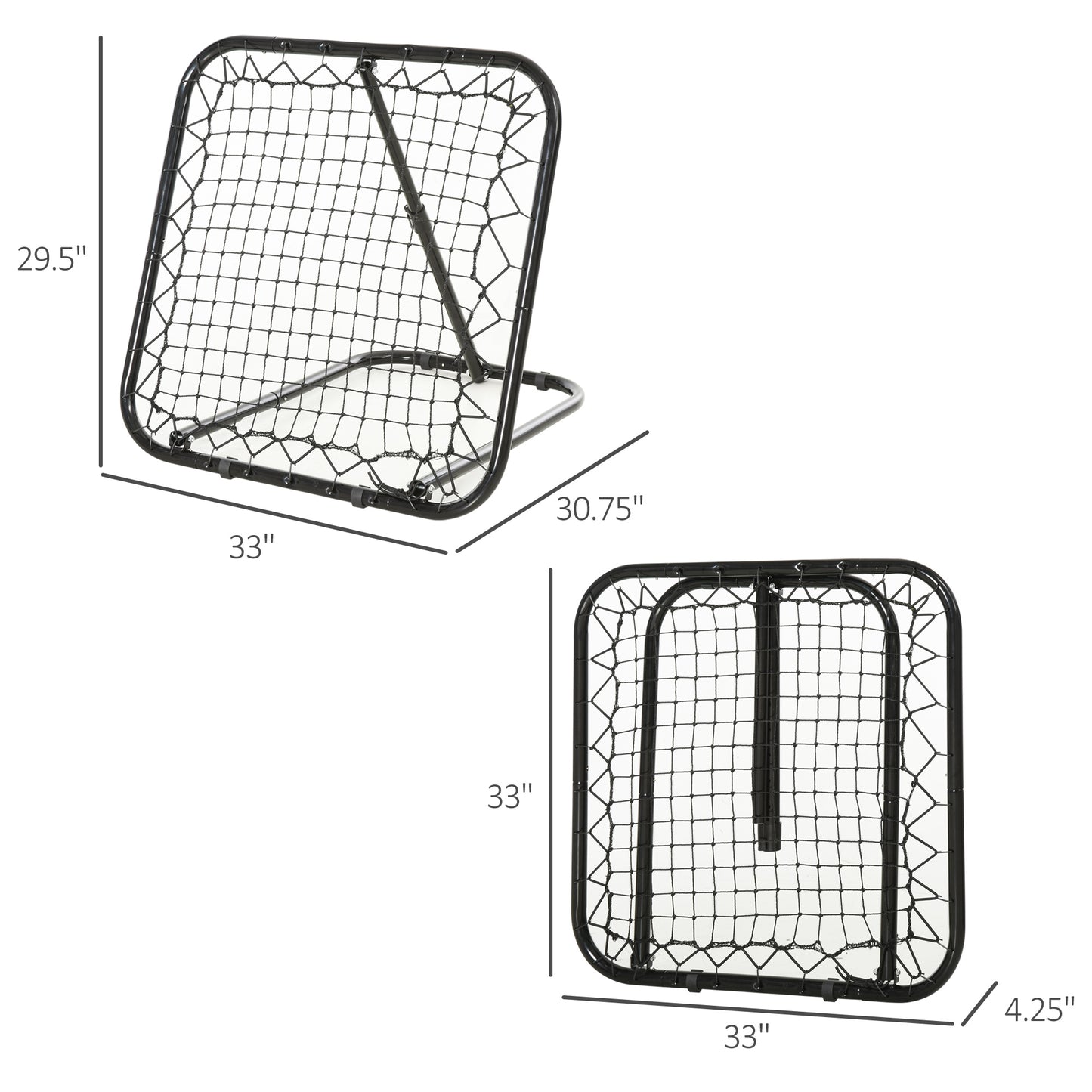 Adjustable Soccer Rebounder Net - Portable Training Goal