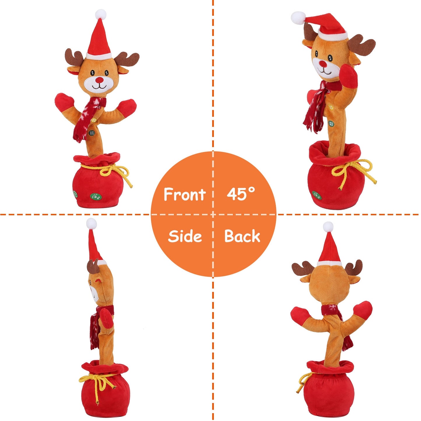 Interactive Plush Dance Toy - Christmas Penguin & Elk Designs