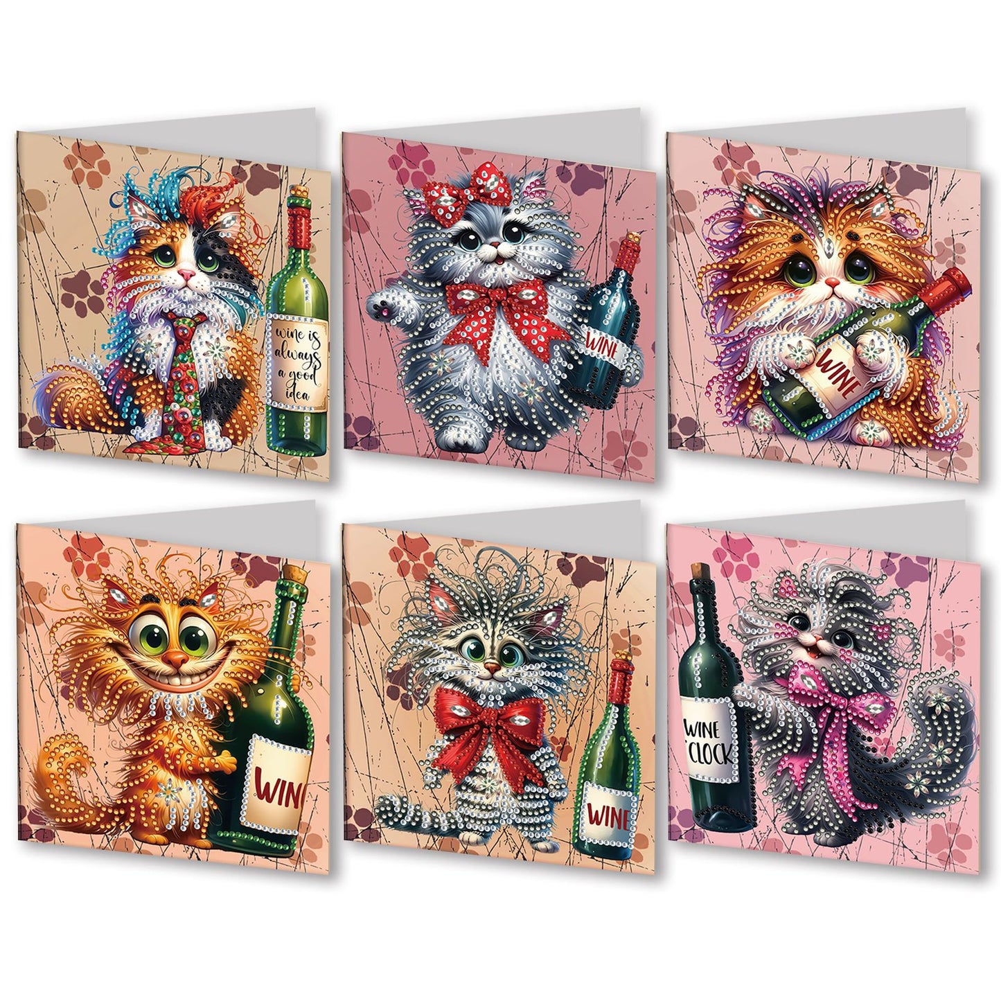 Handwritten Halloween Greeting Card Set - DIY Festive Diamond Cards