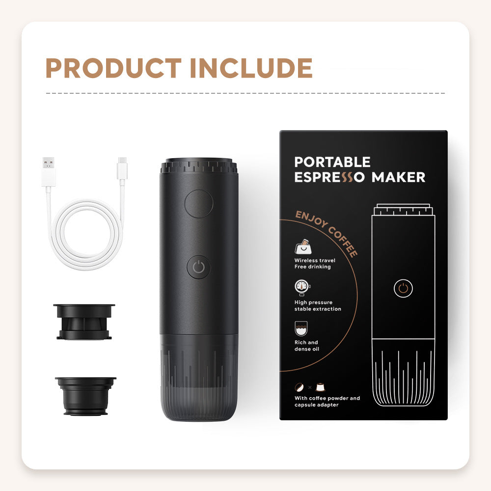 USB-Charged Mini Espresso Maker for Outdoor Use - Compact & Portable Coffee Machine