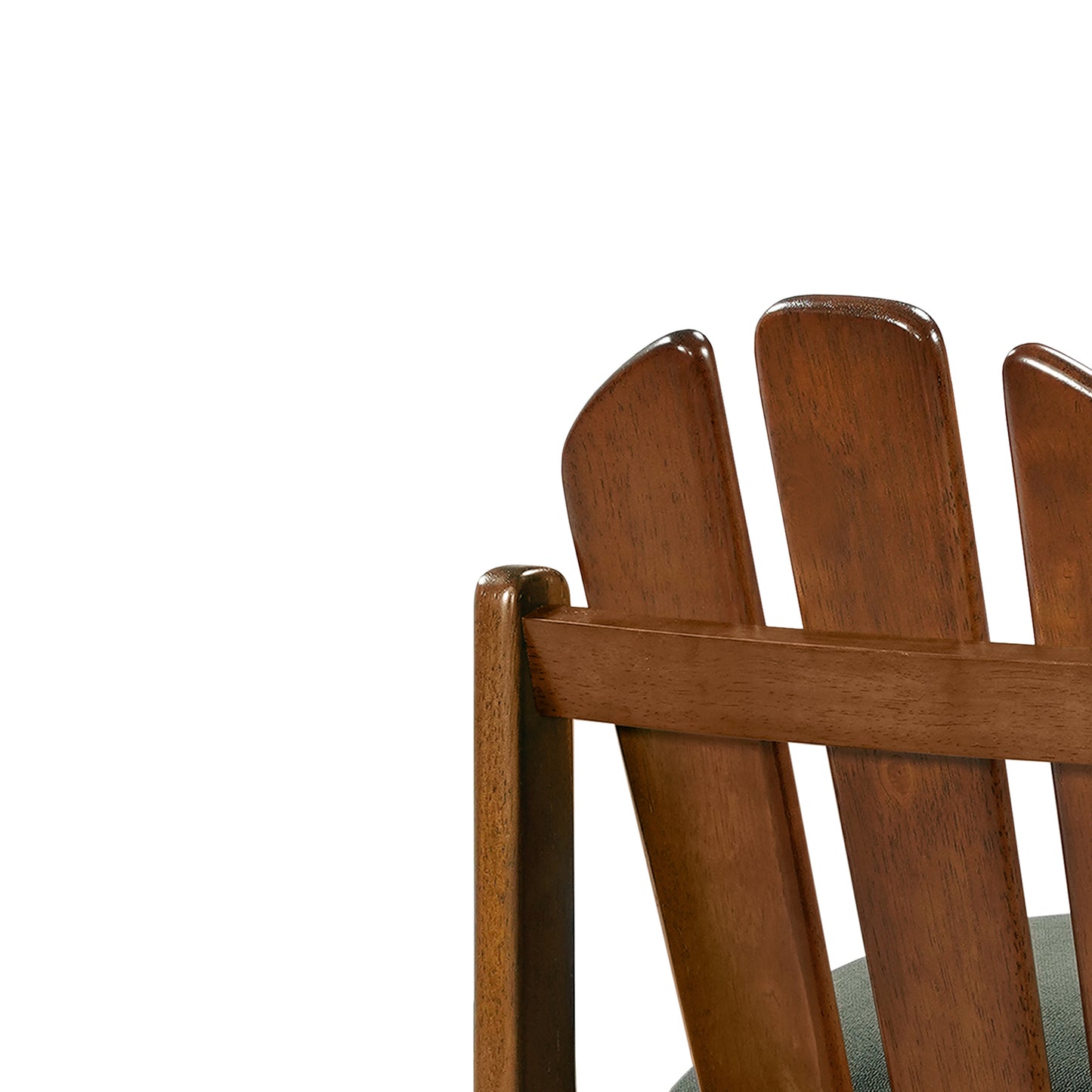 Mid-Century Rubber Wood Upholstered Counter Stools - Set of 2, Green