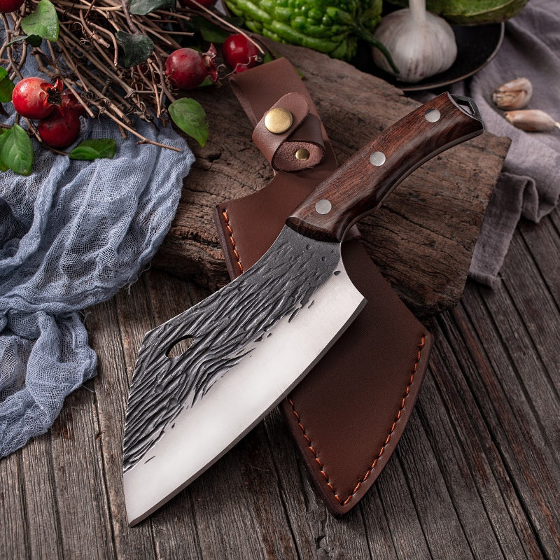 Outdoor Bone Chopping Hook Knife with Sheath - Portable Kitchen Tool