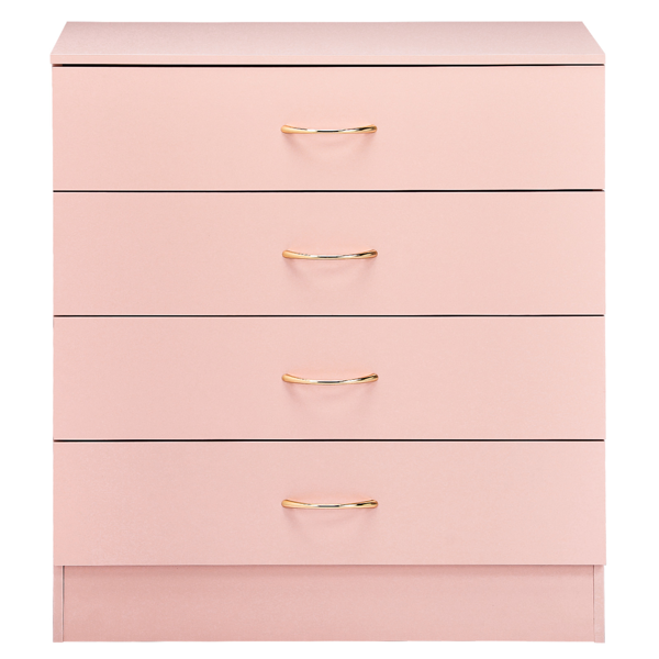 4-Drawer Pink Matt Finish Cabinet with Rose Gold Handles