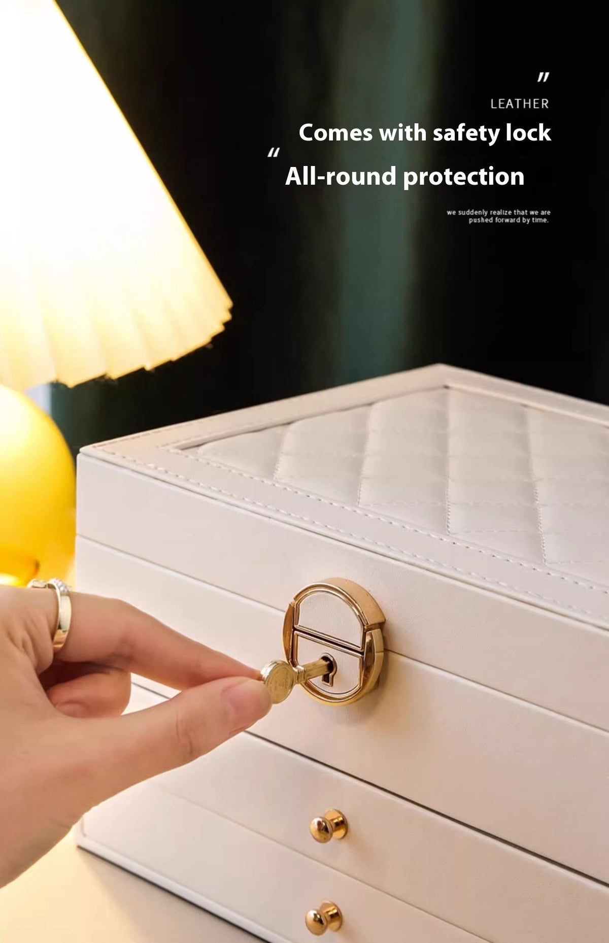 Multi-Compartment Jewelry Storage Box with Removable Drawer - Elegant Necklace and Earring Organizer