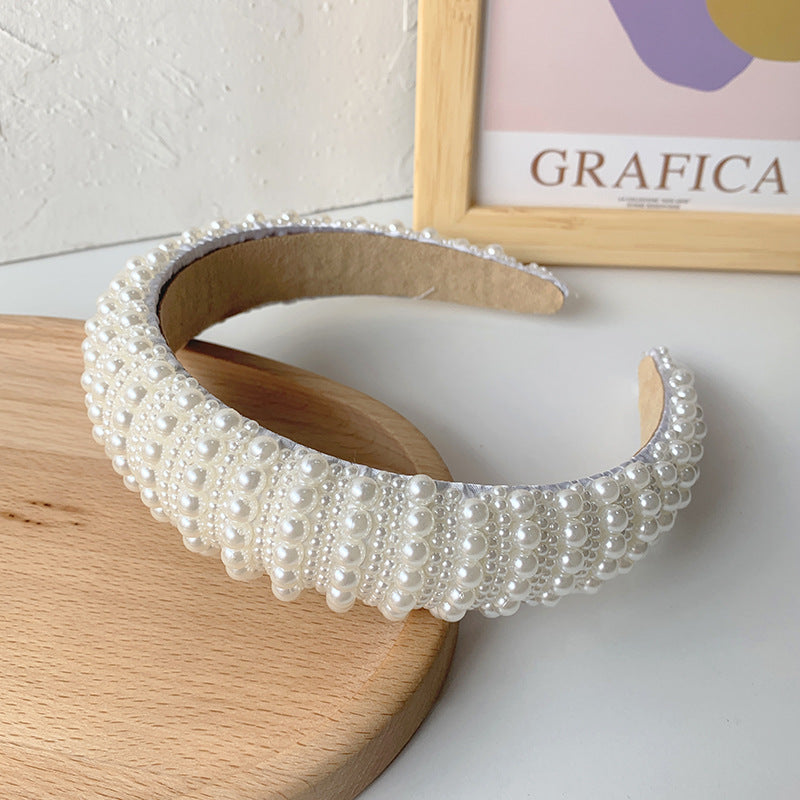 Elegant Pearl Bridal Headband Hair Accessories for Wedding and Formal Events