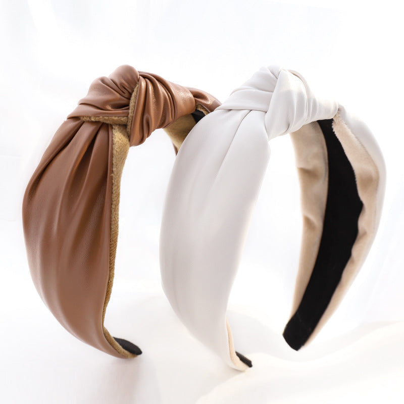 Leather Hair Clip Headband for Women