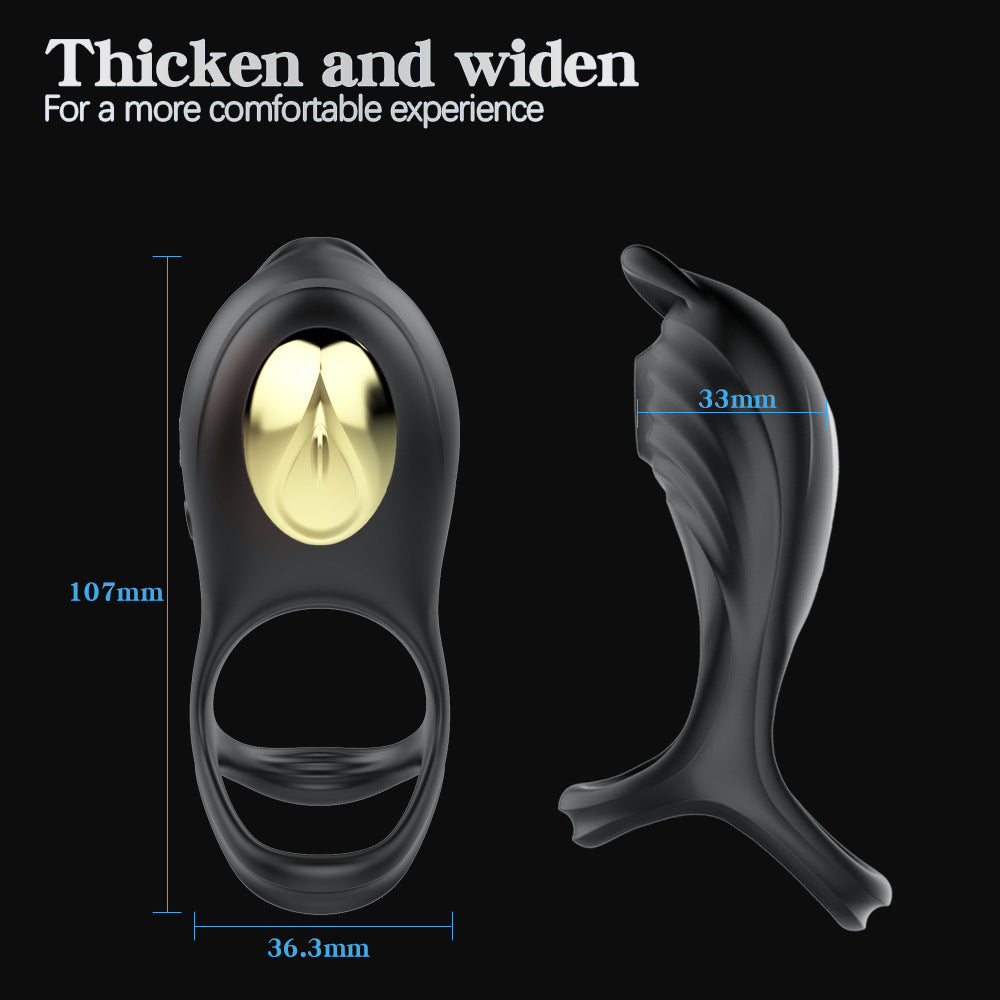 Male Delay Ring with Wireless Remote Control Sucking Lock - Black USB