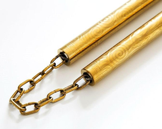 Gold Double-Jointed Practice Stick - Anti-Slip Double Staff for Home & Garden