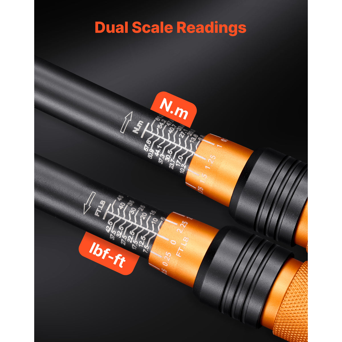 3/8-inch Drive Click Torque Wrench with Dual Scale and Accessories