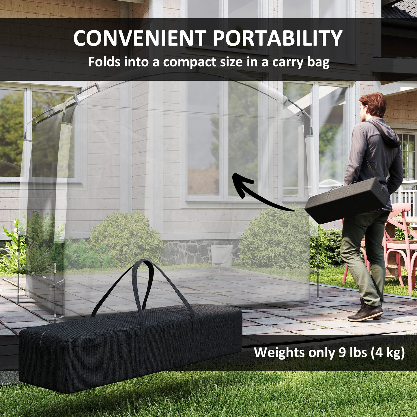 Portable Waterproof Bike Storage Shed for 3-4 Bicycles - Dark Gray