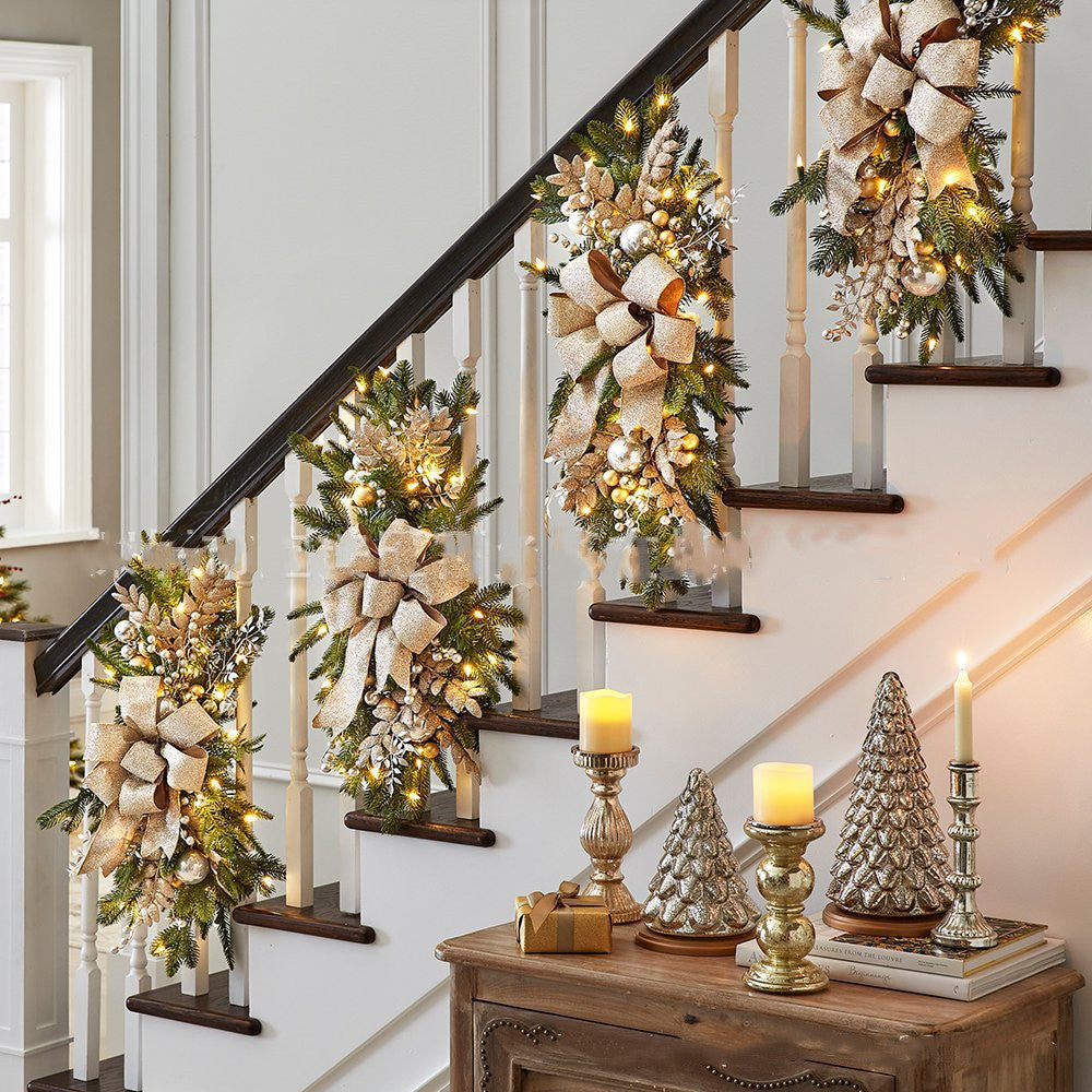 Decorative Stair Garland with Glow Options - Festive Home Garden Decor