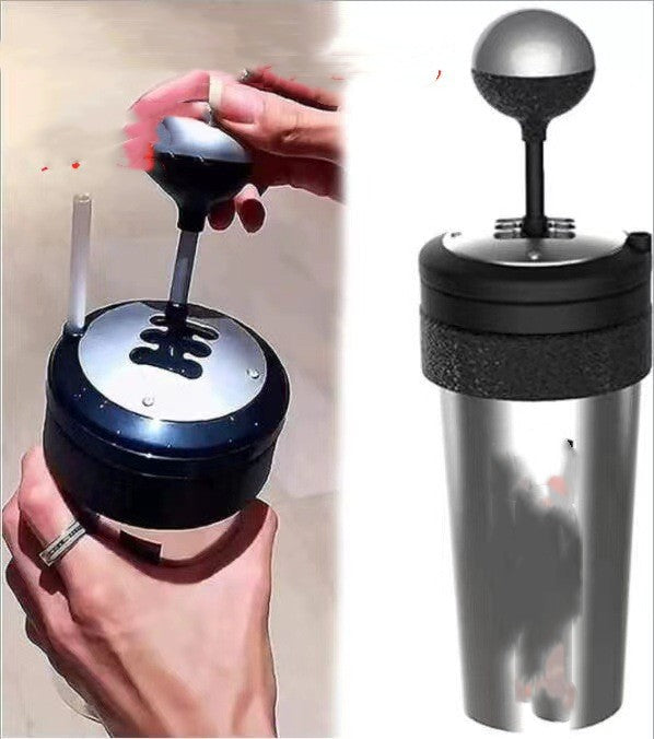 Black 601-700ml Rotating Cup with Suction Tube - Eco-Friendly Drinkware