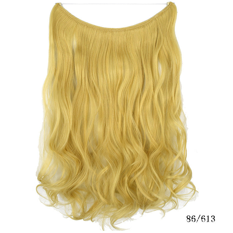 Seamless Hair Extension Wig Set for Women - High-Temperature Fiber, Multiple Colors