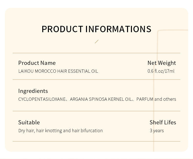 17ml Leave-in Hair Conditioner with Argan Oil for Damaged & Dry Hair