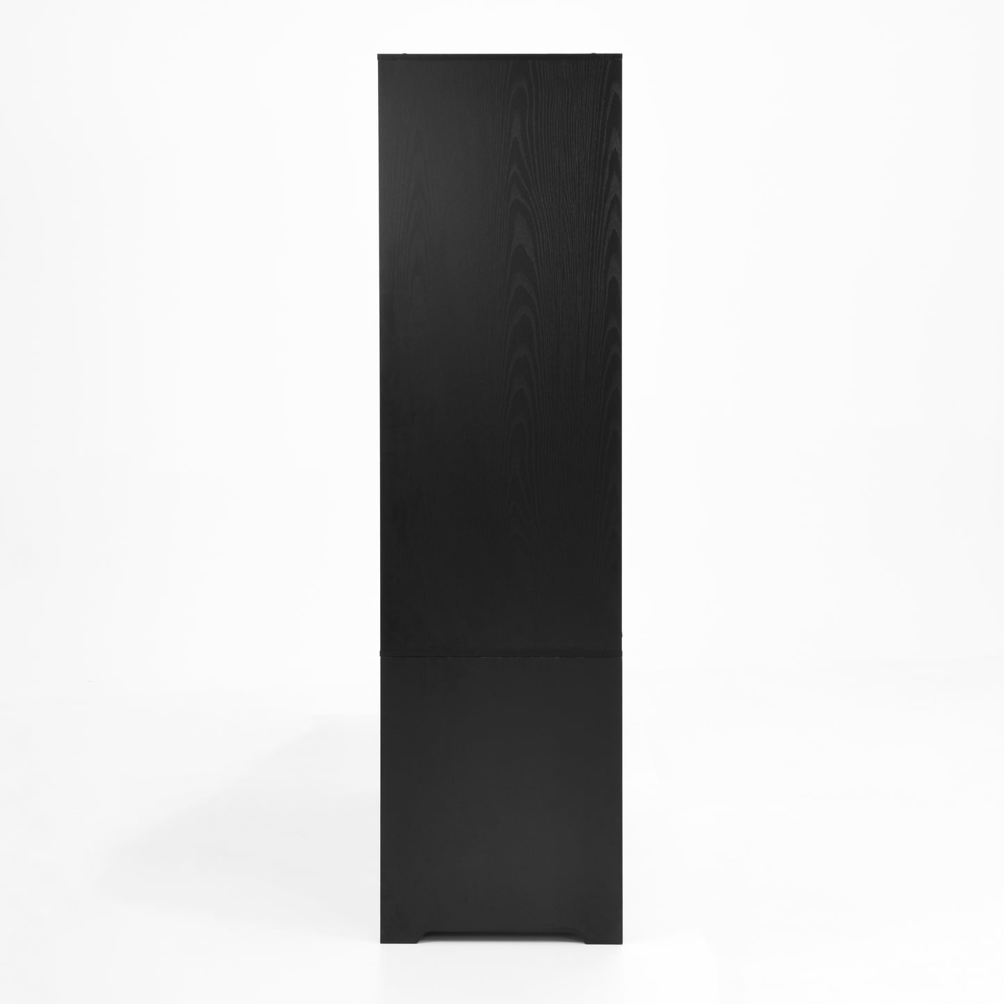 Black 4-Door Wardrobe Closet with Mirror & LED Lighting