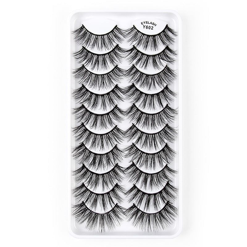 3D Imitation Mink False Eyelashes Natural Length - Pack of 10 Pairs