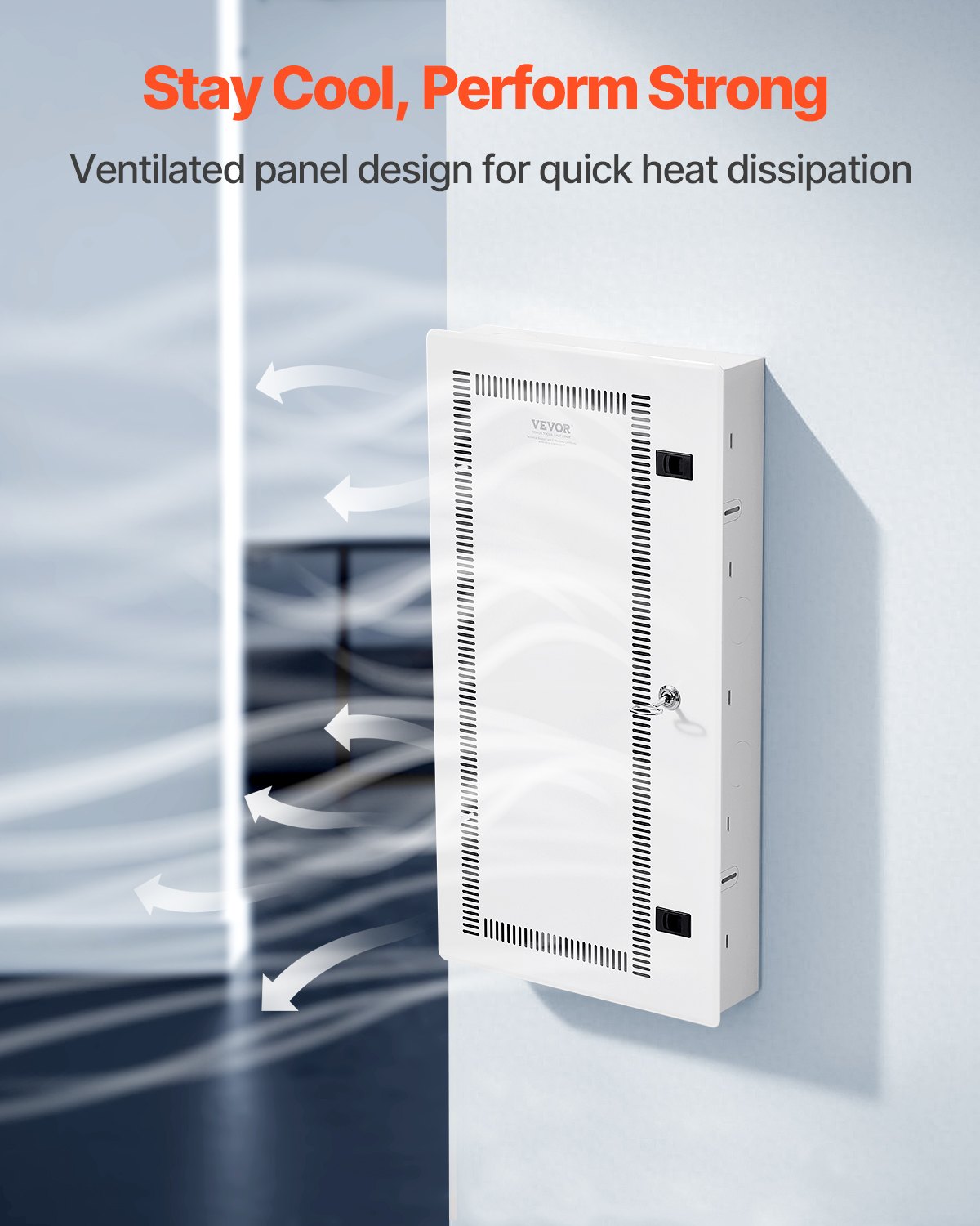 28-Inch Wall-Mounted Media Enclosure with Vented Door and Cable Management - White