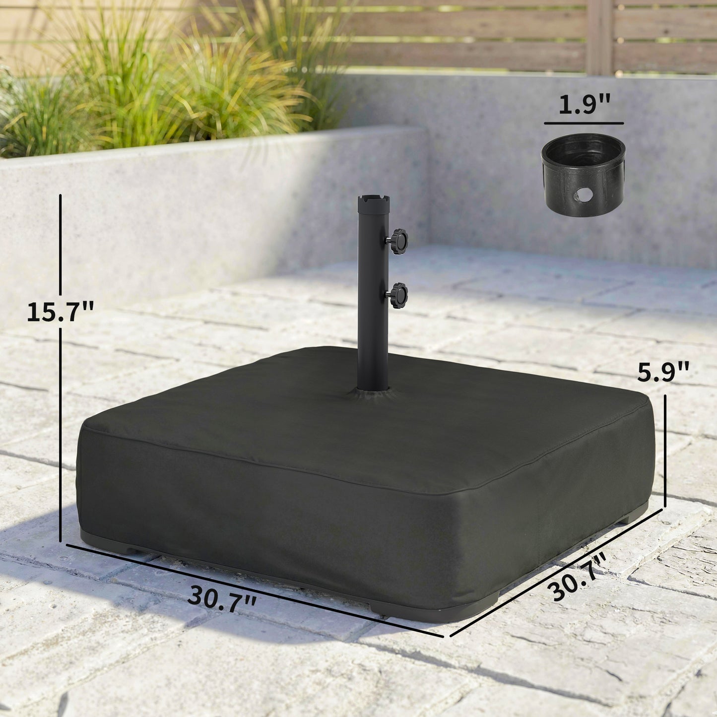 Heavy Duty Sand-Filled Umbrella Base - 176 lbs for Cantilever Umbrellas