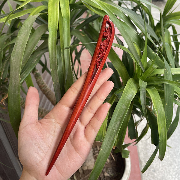 Ebony Antique Carved Hairpin