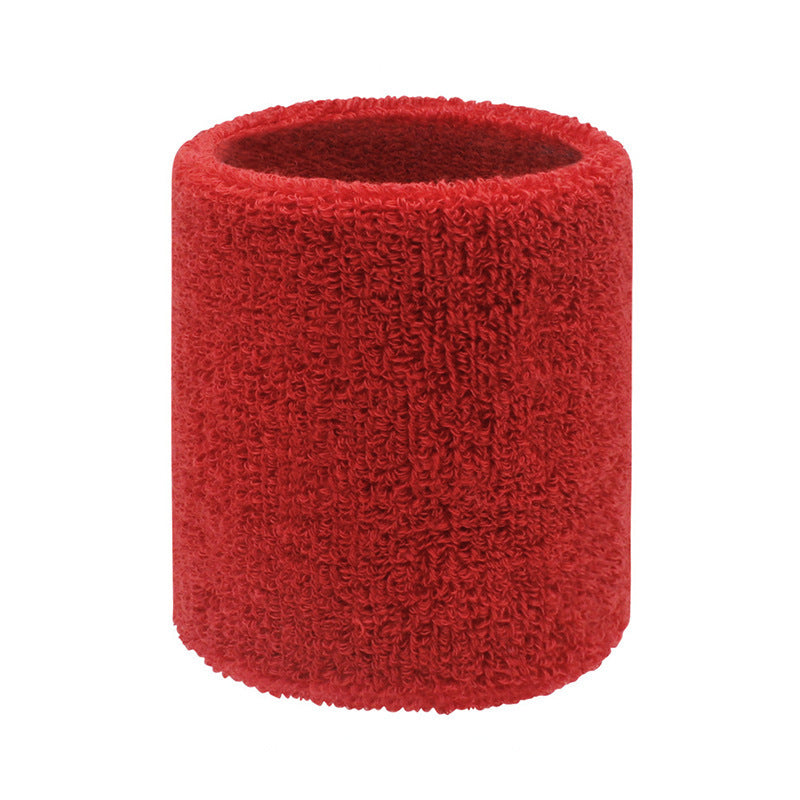 Sweat-Wicking Wristband For Basketball & Badminton - Bright Red 8x8cm