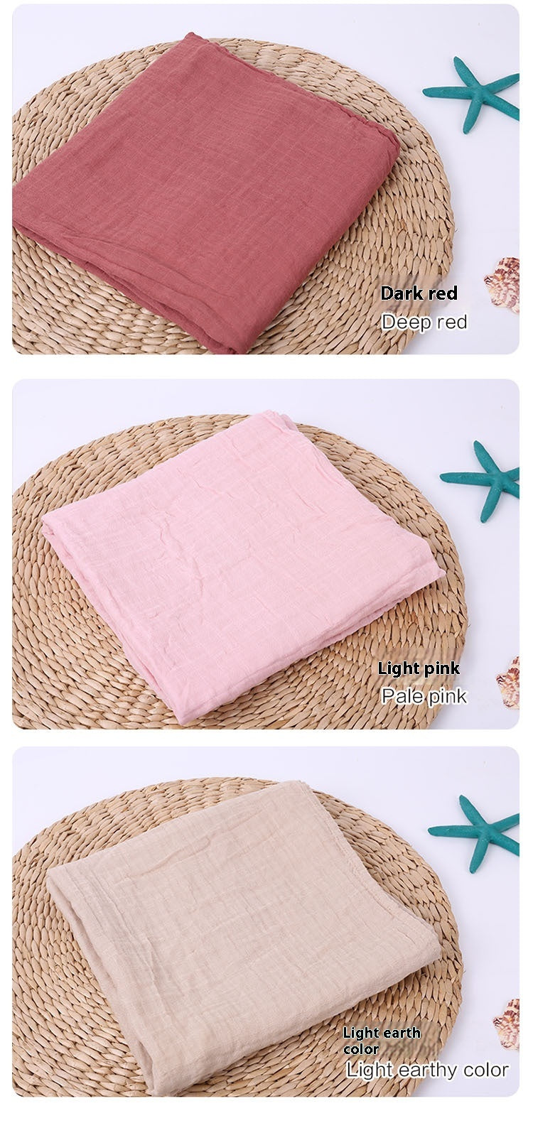 Infant Double-Layer Gauze Blanket - Soft Breathable Baby Bedding 120x120cm