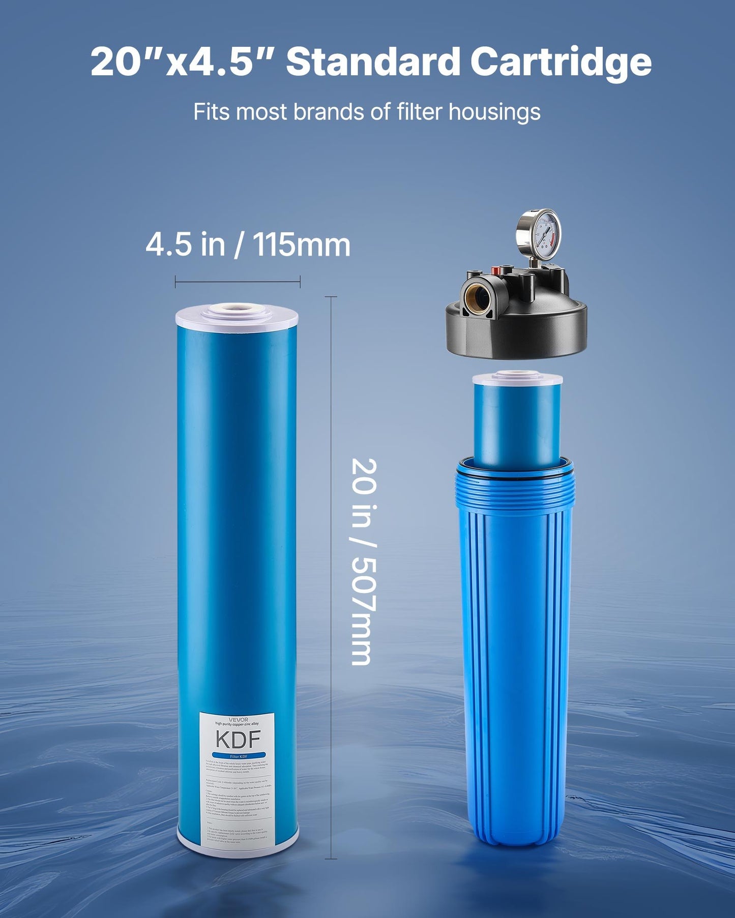 Whole House Water Filter Replacement Cartridge - 4.5" x 20" KDF