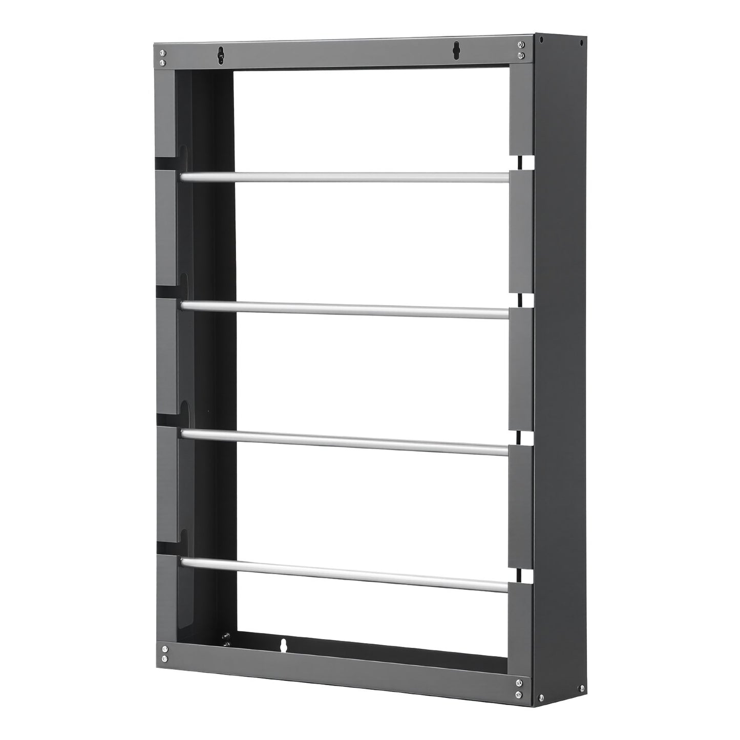 Wall Mounted Wire Spool Rack with 4 Adjustable Rods - Heavy-Duty Steel, 150 lbs Capacity, Grey