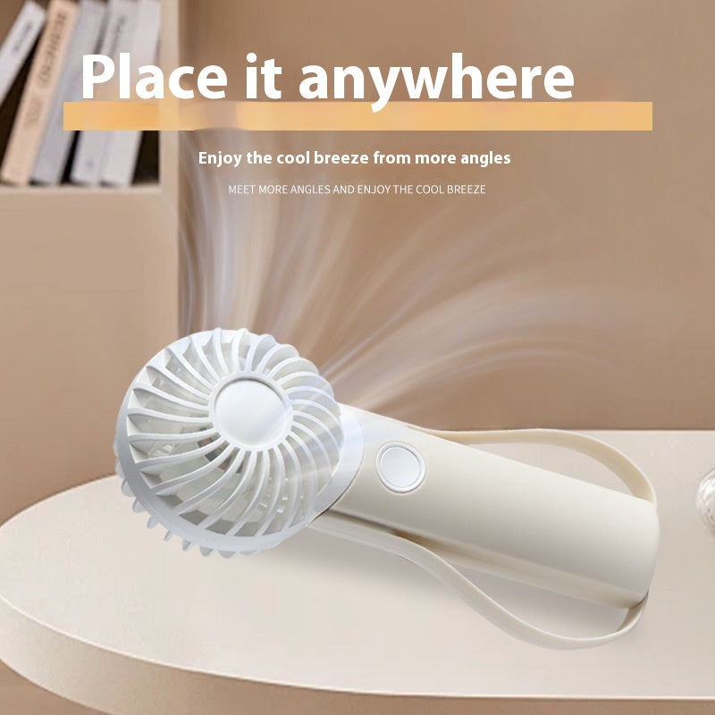 Portable Handheld Fan with Silicone Handle, USB Powered, Quiet Operation