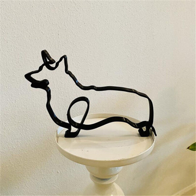 Metal Dog Art Sculpture Home Decor - Modern Dog Ornament Collection