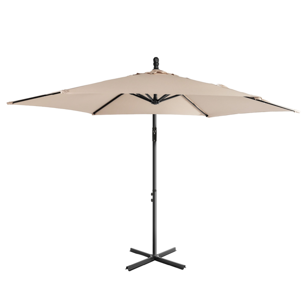 10FT Round Offset Patio Umbrella with Crank & Adjustable Tilt