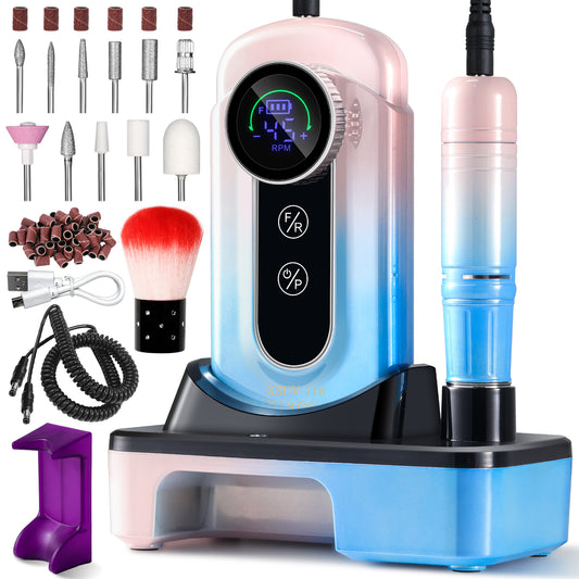 Portable Electric Nail Drill 45000RPM - Rechargeable Professional E-File Kit