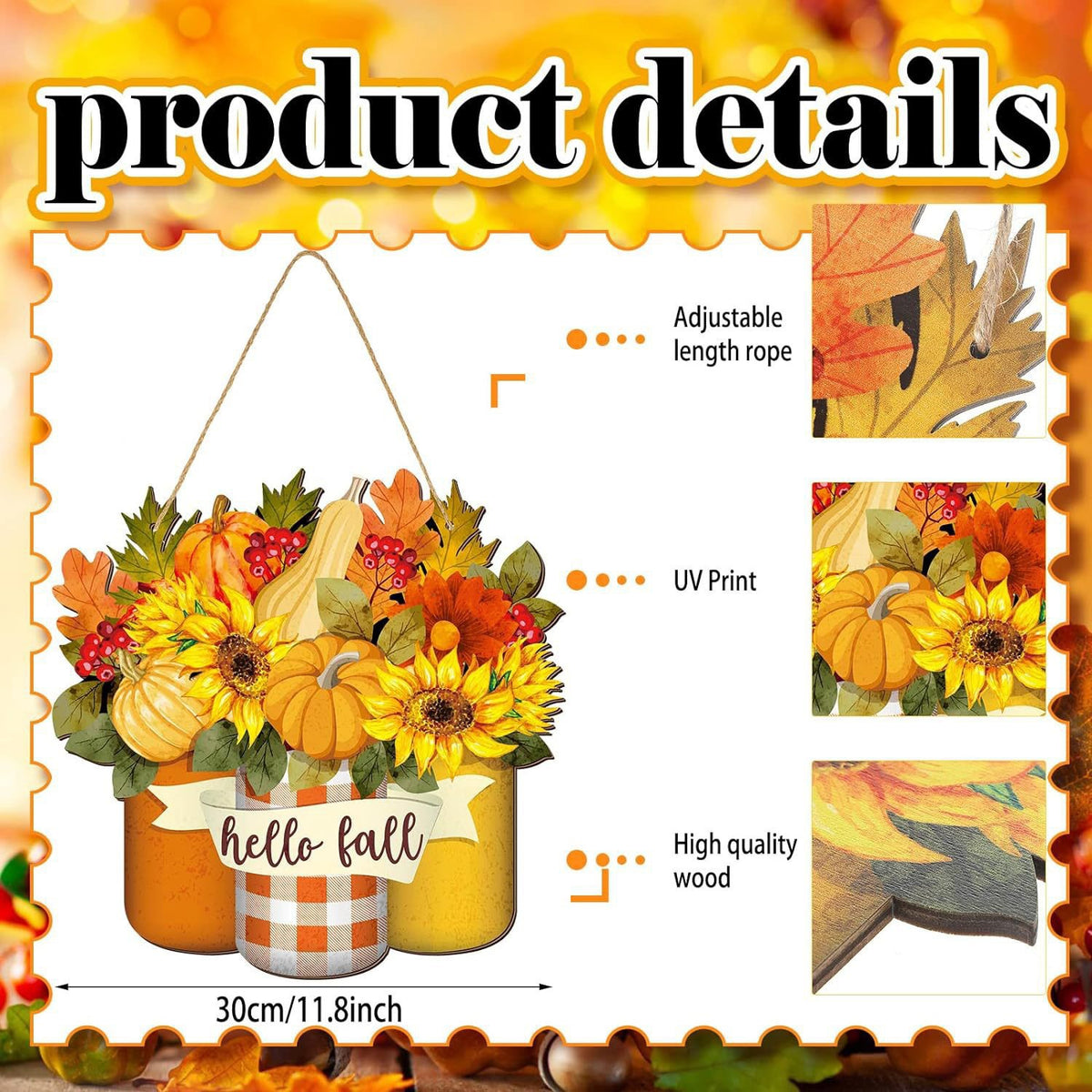 Easter Welcome Sign Wooden Flower & Wood Decoration - Festive Home Decor
