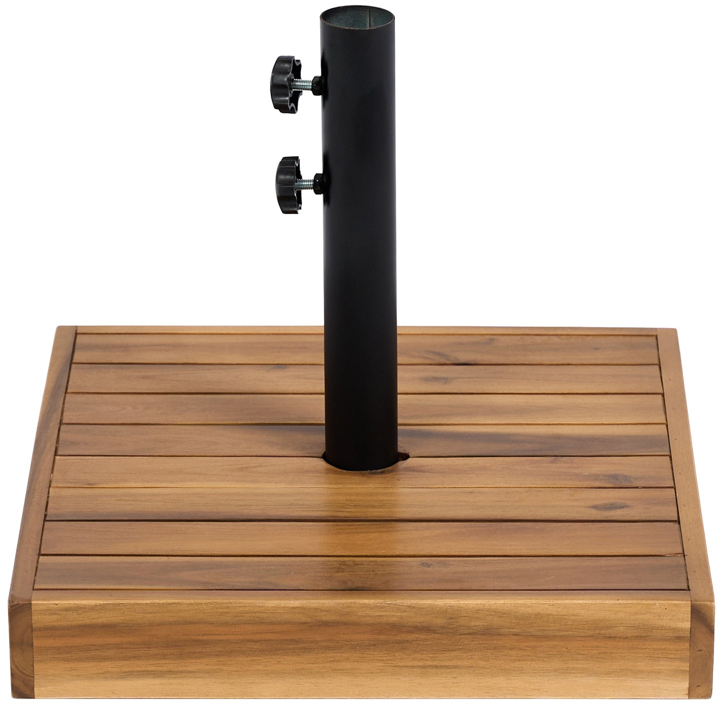 42 lbs Concrete Patio Umbrella Base for 1.25/1.5 Inch Poles - Teak