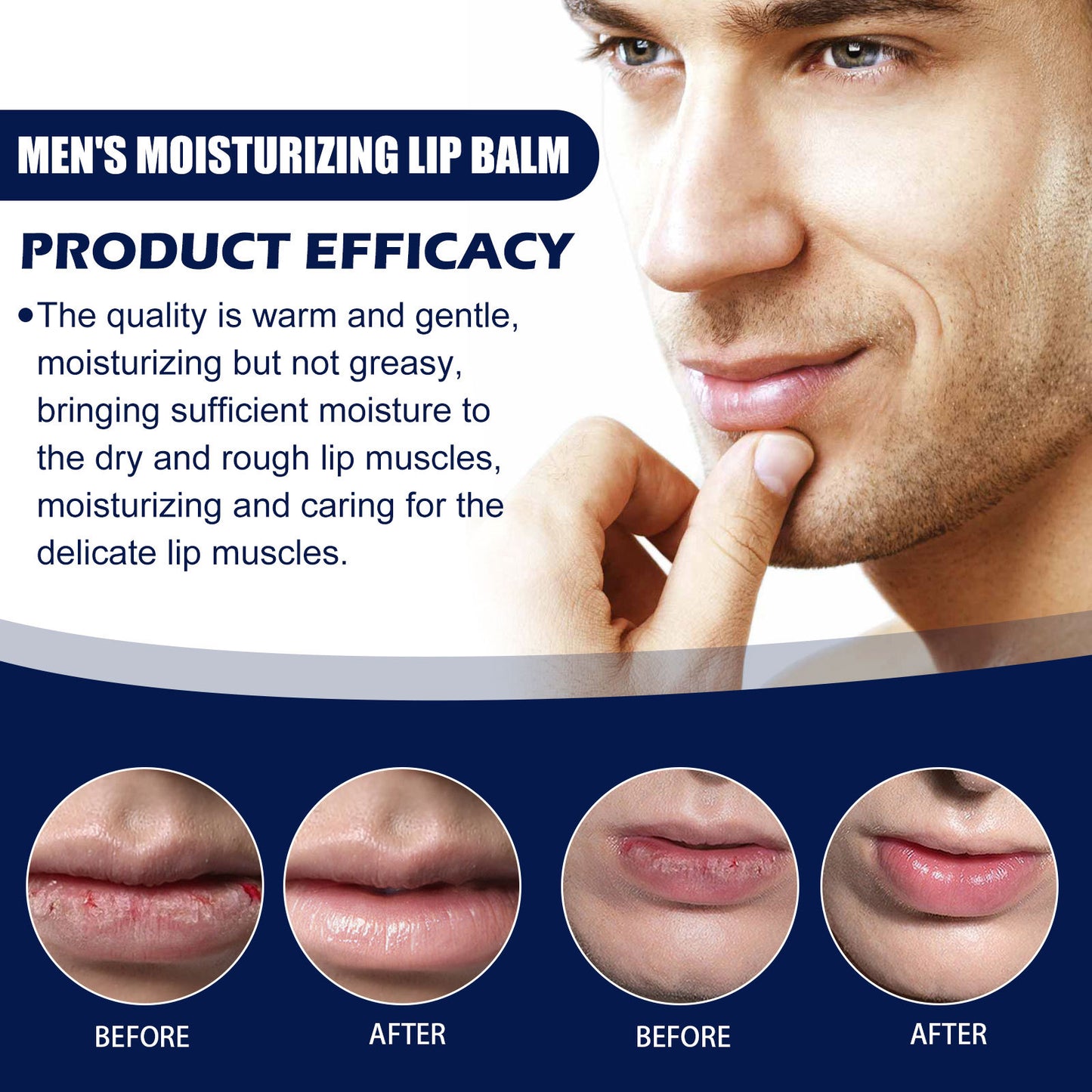 Men's Hydrating Lip Balm with Exfoliating & Anti-Chapping Benefits - 2.7g