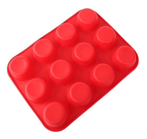 Silicone Egg Tart Mold 29.8x22.5cm Round Baking Cake Mold for DIY Pastry